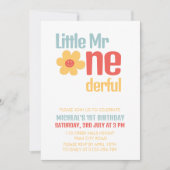 Kleine Mister Onederful Retro Groovy Eerste Kaart (Voorkant)