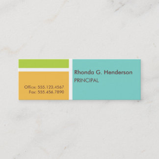 Kleine moderne kleurenblokturquotaprofessional mini visitekaartje