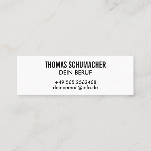Kleine Moderne Visitenkarten Vorlage - Mini Visitekaartje (Achterkant)