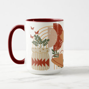 Kleine Mok met koffie op Plant