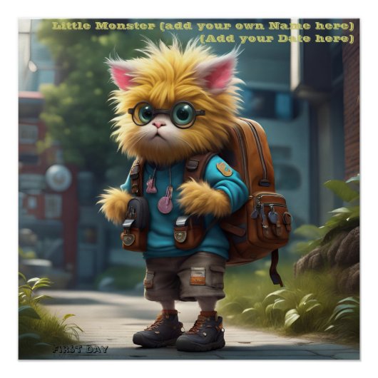 Kleine Monster AI Fantasy Digitale Kunst Print Perfect Poster (Voorkant)