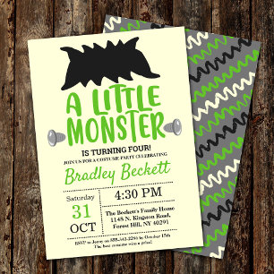 Kleine Monster Elke Age Halloween Birthday Party Kaart
