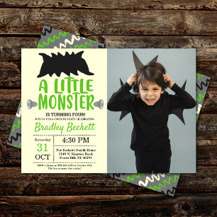Kleine Monster Elke leeftijd Halloween Birthday Fo Kaart