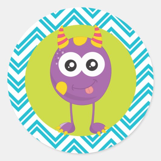 Kleine Monster Verjaardag Stickers voor Favorieten (Voorkant)