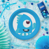 Kleine monsterblauwe verjaardagscadeaus borden papieren bordje (Feest)