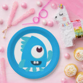 Kleine monsterblauwe verjaardagscadeaus borden papieren bordje (Feest)