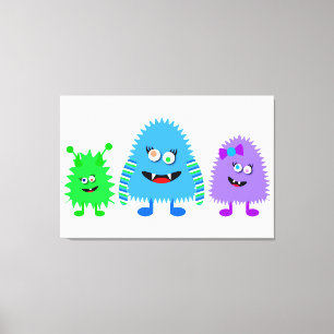 Kleine monsters canvas afdruk