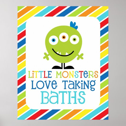 Kleine Monsters Love Inname Baths Children's Print (Voorkant)