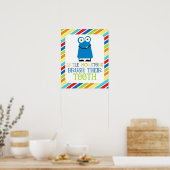 Kleine Monsters penselen hun tanden kinderafdrukke Poster (Keuken)