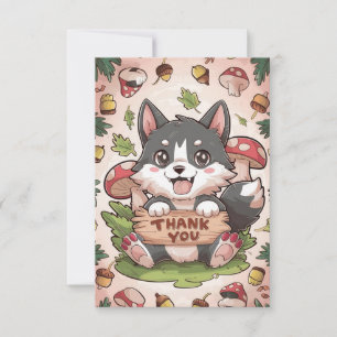 Kleine mooie wolf bedankkaart