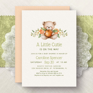 Kleine Moppie Oranje Minimalistische Baby Shower Kaart