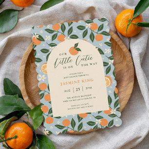 Kleine Moppie Sinaasappel Citrus Baby Shower Kaart
