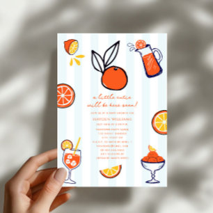 Kleine Moppie Sinaasappel Fruit Doodle Jongens Bab Kaart