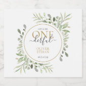 Kleine Mr. Miss ONEderful Baby First Birthday Sparkling Wijnetiket (Enkel label)