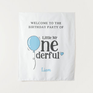 Kleine Mr Onederful Party Welkom Wandkleed