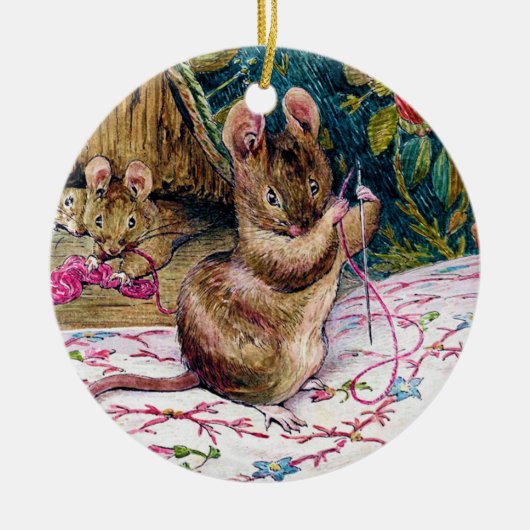 Kleine muis die Ornament naait (Voorkant)