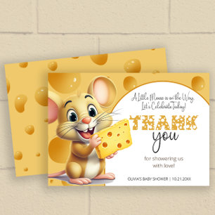 Kleine muis in Baby shower Dank je wel Kaart