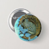 Kleine muis in de sneeuw ronde button 5,7 cm (Voorkant /achterkant)