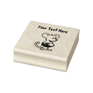 Kleine muis met stut 	rubberstempel