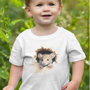 Kleine Muis Shirt Bord Peeking