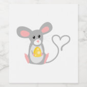 Kleine muis wijn etiket (Enkel label)