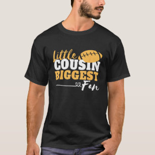 Kleine neef grootste fan Schattige Football en rug T-shirt