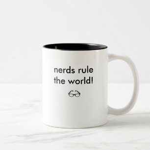 kleine nerd glazen , nerds heersen de wereld ! tweekleurige koffiemok
