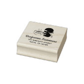 Kleine ninja met grote koffiemok adres 	rubberstempel (Stempel)