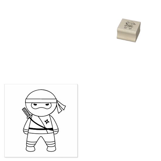 Kleine Ninja Warrior 1x1 Rubberstempel (Gestempeld)