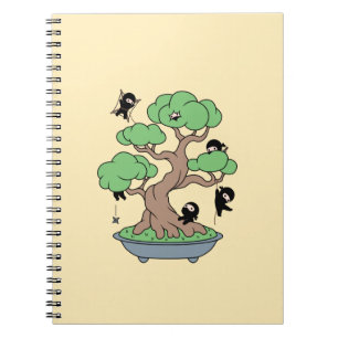 Kleine Ninjas in Bonsai-boom op Geel Notitieboek