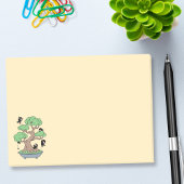 Kleine Ninjas in Bonsai-boom op Geel Post-it® Notes