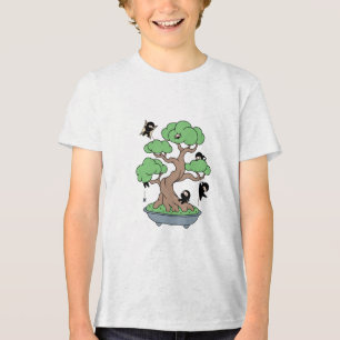 Kleine Ninjas in Bonsai-boom Tri-Blend Shirt