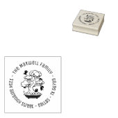 Kleine Ninjas in Bonsai Tree Family Address Round  Rubberstempel (Gestempeld)