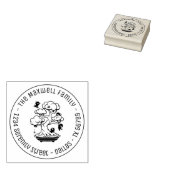 Kleine Ninjas in Bonsai Tree Family Address Round  Rubberstempel (Gestempeld)