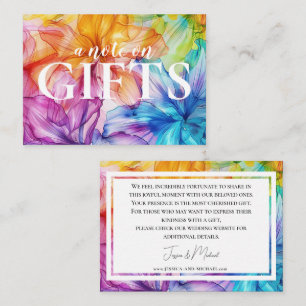 Kleine nota op cadeaukaart Eetherische Bloom Informatiekaartje