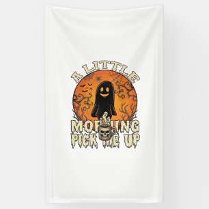 Kleine ochtend-pick-me-up Halloween Geest Schedel Spandoek