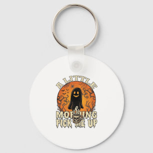 Kleine ochtend-pick-me-up Halloween Ghost Skull Mo Sleutelhanger
