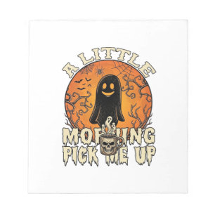 Kleine ochtend-pick-me-up Halloween Ghost Skull Mu Notitieblok