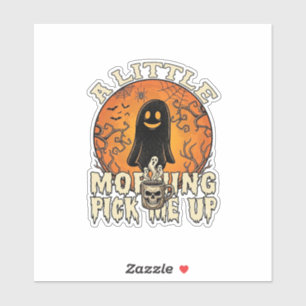Kleine ochtend pick me up Halloween spook schedel  Sticker