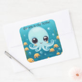 Kleine octopussen. vierkante sticker (Envelop)