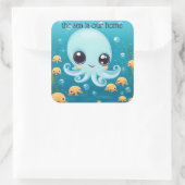 Kleine octopussen. vierkante sticker (Tas)