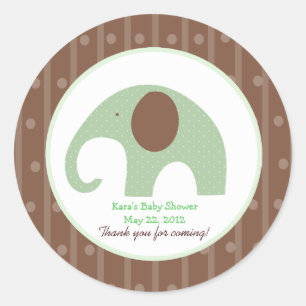 Kleine Olifant (Groen) Custom Favor Sticker