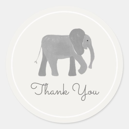 Kleine olifant ronde sticker (Voorkant)