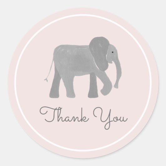 Kleine olifant ronde sticker (Voorkant)