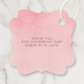 Kleine olifant roze grijze Baby shower Dank je wel Bedankjes Labels (Achterkant)