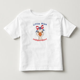 Kleine onafhankelijke gans met patriottische strik kinder shirts