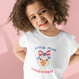 Kleine onafhankelijke gans met patriottische strik kinder shirts