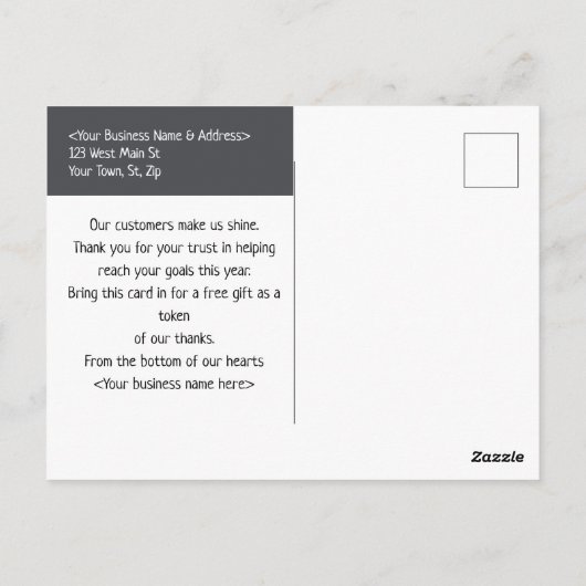 Kleine Onderneming Dank u Briefkaart (Achterkant)