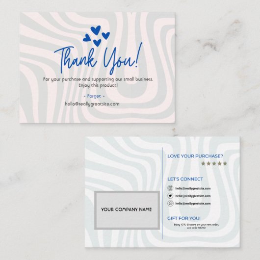 Kleine Onderneming Dank u Informatiekaartje (Voorkant / Achterkant)