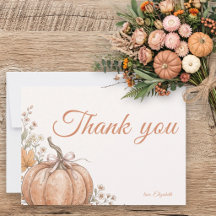 Kleine Oogst Herfst Pompoen Bloemige Baby Shower